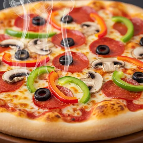 Freshly Baked Pizza with Colorful Toppings | Delicious Pizza