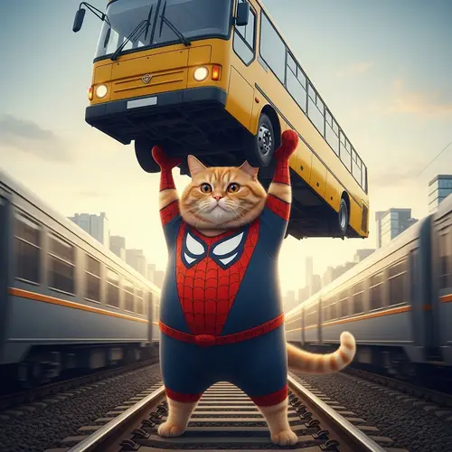 Adorable Orange Cat as Heroic Spider Cat: Realism & Aesthetics