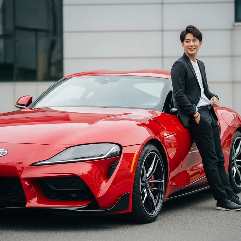 Toyota Supra Car with Handsome Man: Stunning Photos