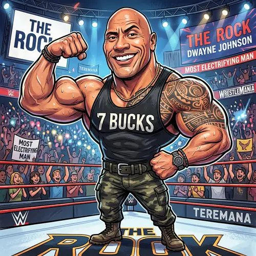 Dwayne Johnson Caricature - Fun & Unique Artwork