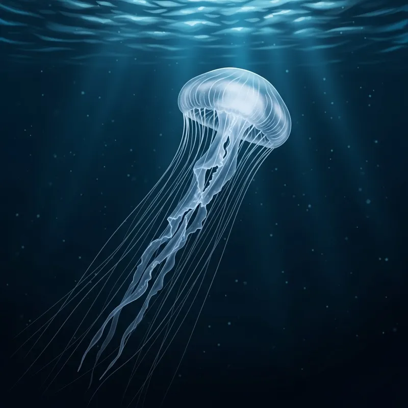 Enigmatic Beauty: Deepwater Jellyfish Doodle Art Enigmatic Beauty: Deepwater Jellyfish Doodle Art
