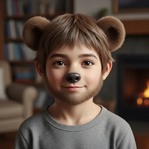Light-Skinned Boy with Bear-Like Features