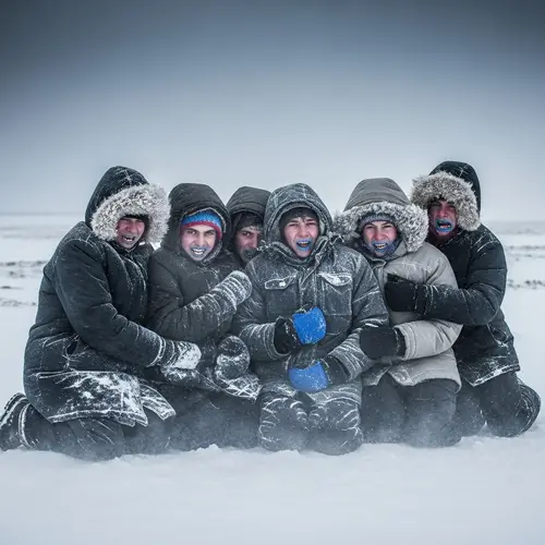 Extreme Cold Weather: People Shivering