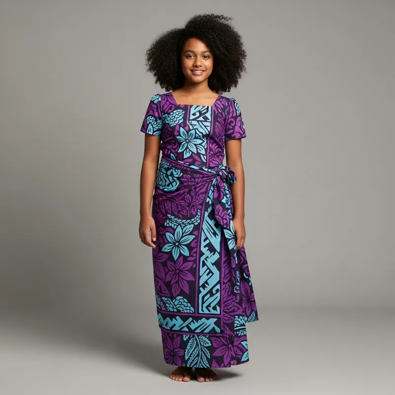 South Asian Girl with Afro Hair in Traditional Attire