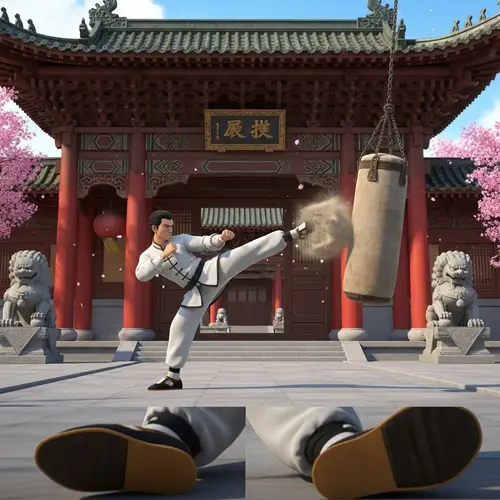 3D Martial Artist Animation in Traditional Chinese Temple