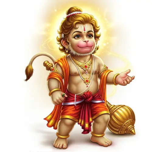 Young Hanuman Digital Illustration | Divine Monkey God Artwork