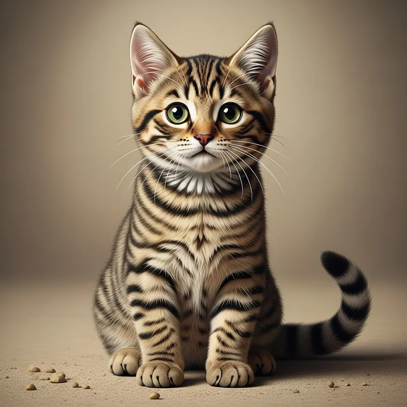 Cute Brown Striped Cat with Green Eyes Cute Brown Striped Cat with Green Eyes