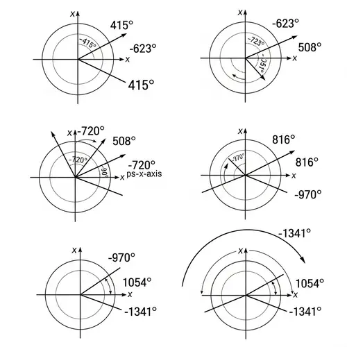 Graphic Representation of Terminal Angles in Standard Position