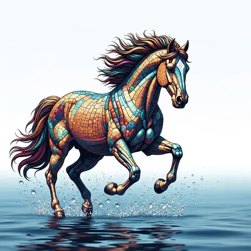 Majestic Gemstone Horse Sculpture - Stunning Craftsmanship