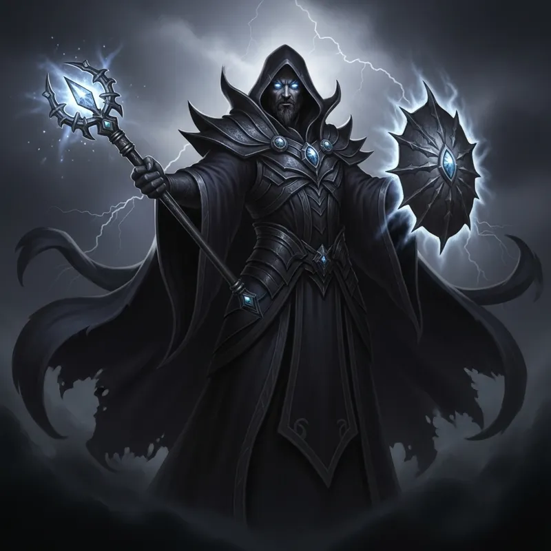 Dark Sorcerer with Good Intentions Protecting the Light