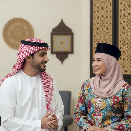 Arab Man and Malay Woman Cultural Conversation