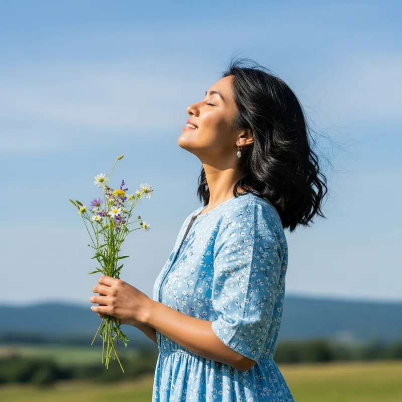 Beautiful South-Asian Woman Embracing Nature Beautiful South-Asian Woman Embracing Nature