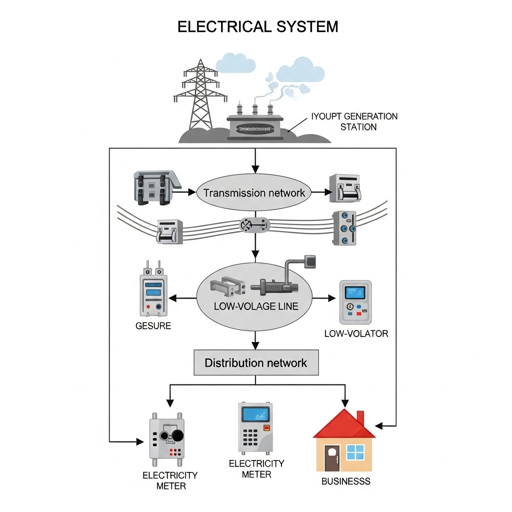 Electrical System Hierarchy & Layout | AI Art Generator | Easy-Peasy.AI