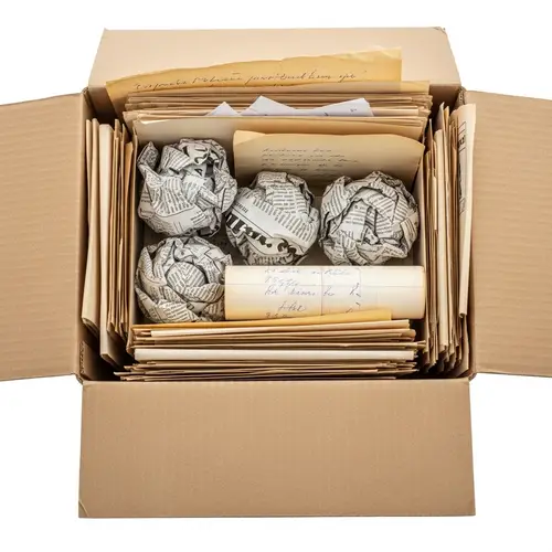 High-Quality Realistic Image of Waste Paper and Old Newspapers in Cardboard Box
