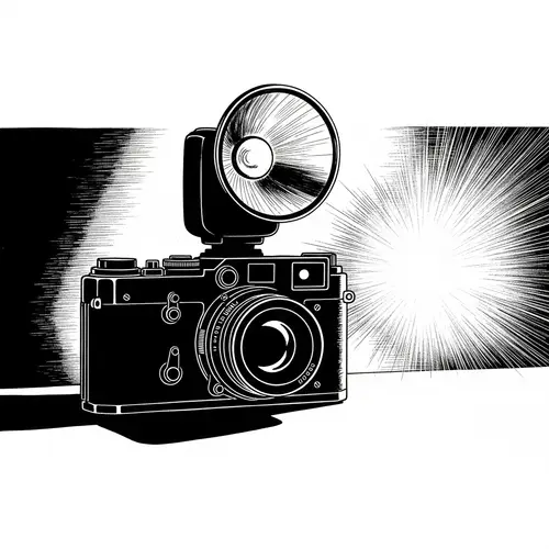 Camera Silhouette with Flash | Brightly Illuminated Scene