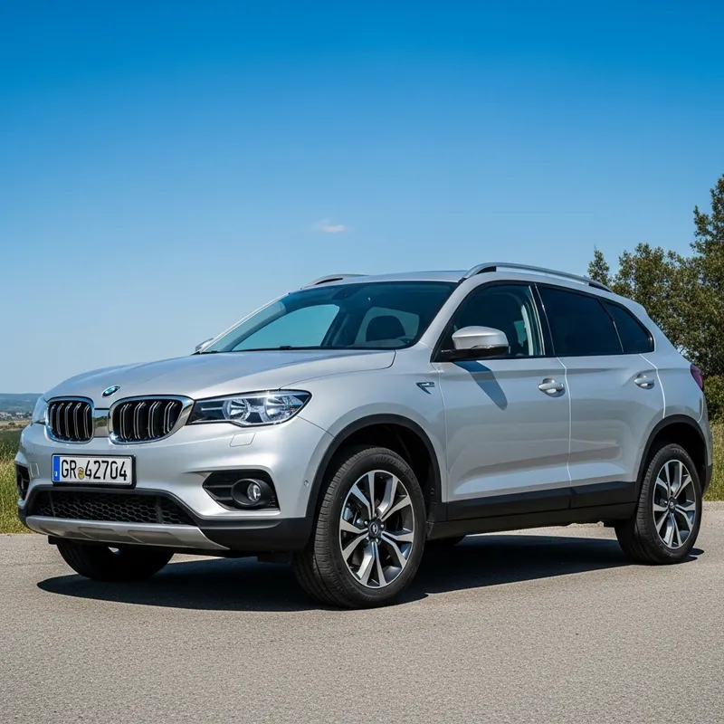 Sleek Car on Clean Road - Metallic Elegance Sleek Car on Clean Road - Metallic Elegance