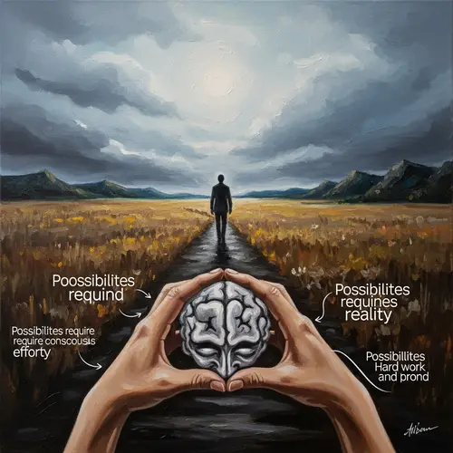 Loss of Optimism: Symbolic Painting Depicting Life and History