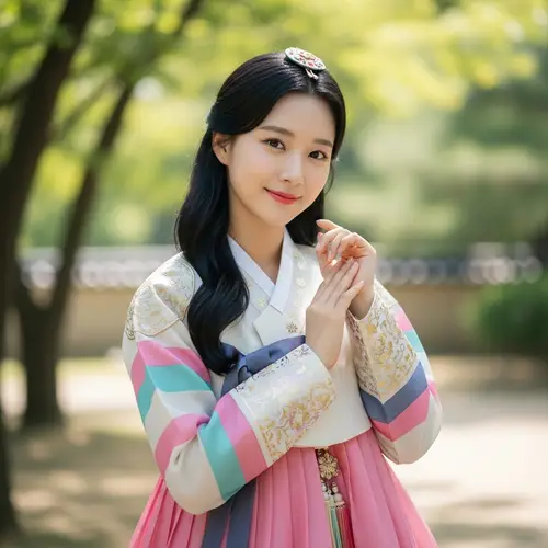 Traditional Korean Woman in Twenties | Cultural Attire Image