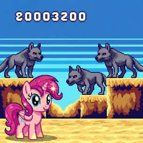 Adorable Pony in Vintage Video Game Adventure | 1980s Arcade Fun