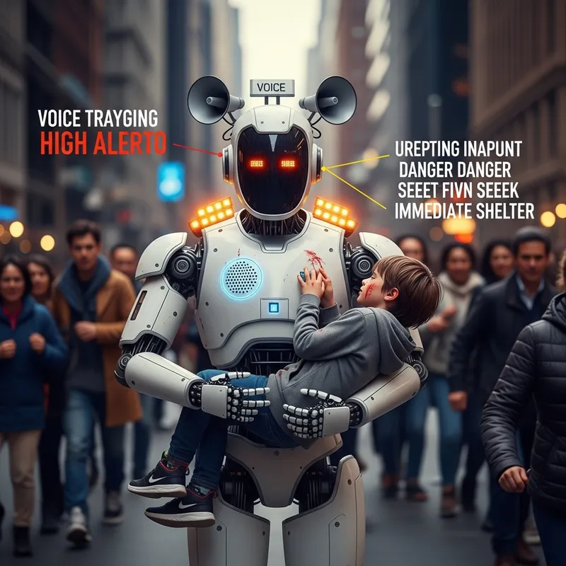 Urgent Rescue: Compassionate AI Robot Protects Injured Child Amid Crisis Urgent Rescue: Compassionate AI Robot Protects Injured Child Amid Crisis