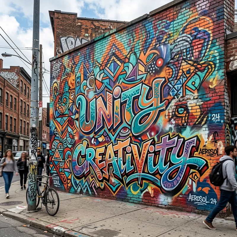 Vibrant City Graffiti Art: Abstract Shapes & Urban Culture