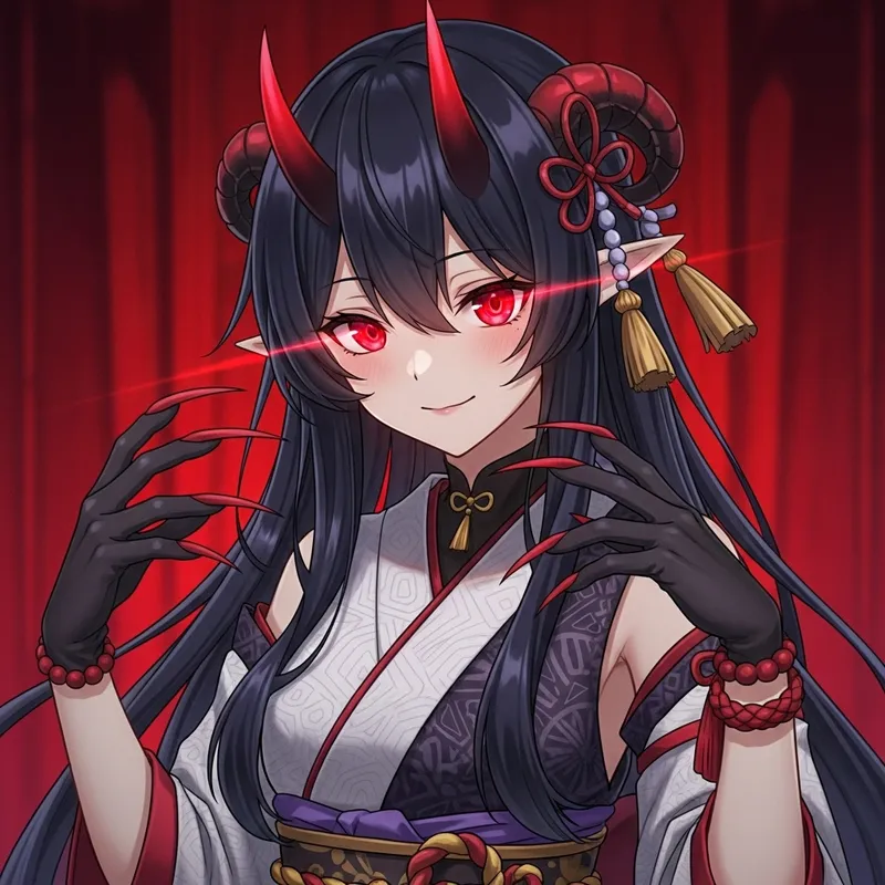 Mythical Demon Anime Girl - Mesmerizing Depiction