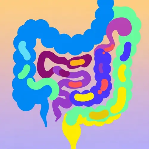 Colorful Gut Microbiome Abstract Art for Digestive Health