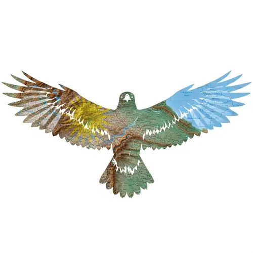 Majestic Eagle with Kurdish Map | Symbol of Independence