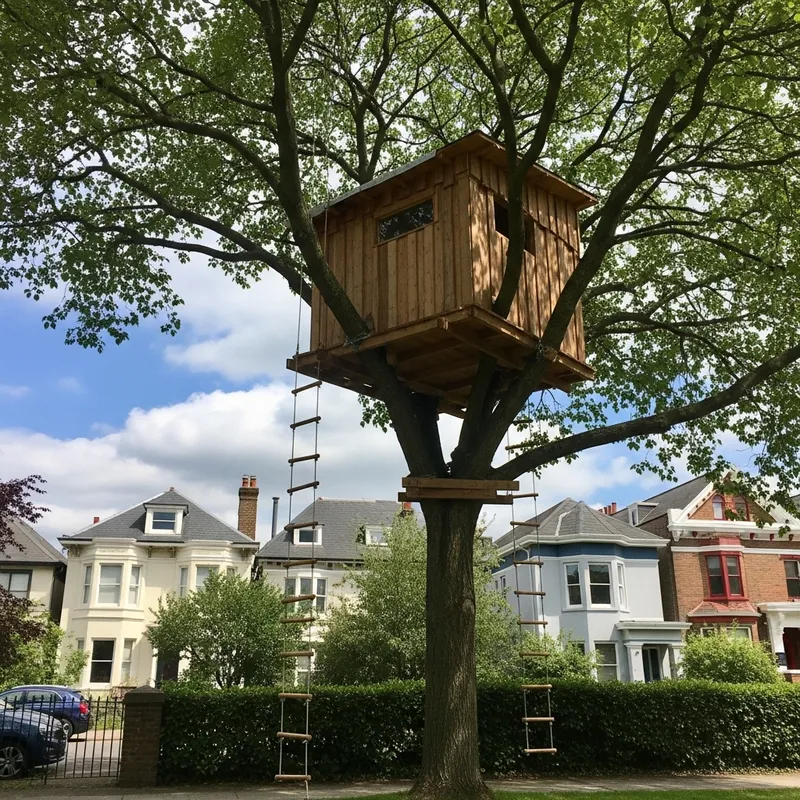 Charming Treehouse in a Neighborhood Setting Charming Treehouse in a Neighborhood Setting