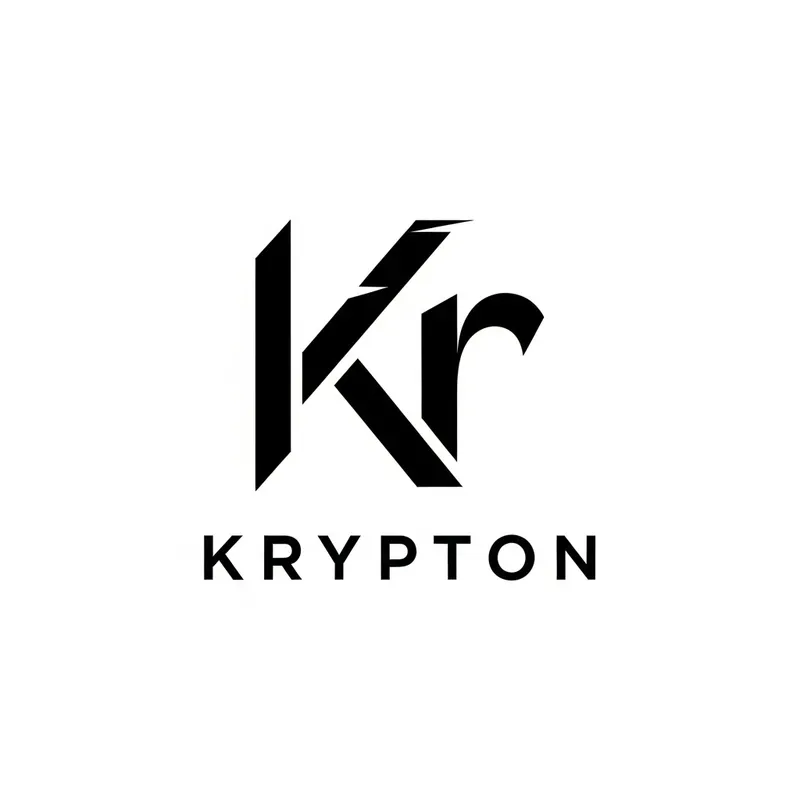 Modern Krypton Logo Design - Minimalist Vector Art