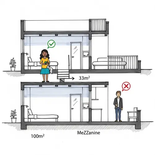 Apartment Cross Section Sketches: Mezzanine Level Redesign