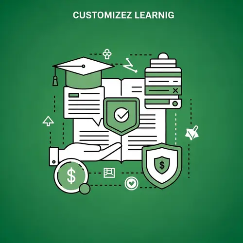 Customized Education and Data Security | Green Futuristic Graphic