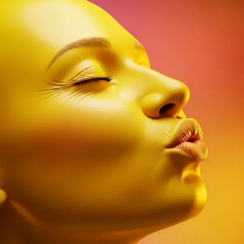 Giant Yellow Smiling Face Kiss - Warm and Loving Expression