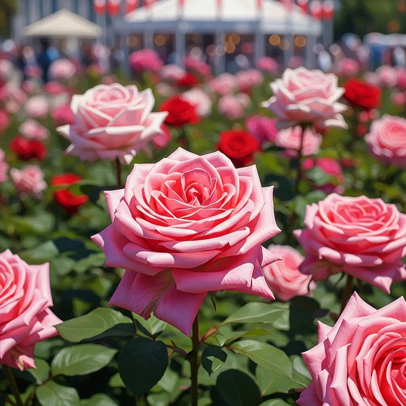 Colorful Rose Festival - Impressionist Style Artworks & Close-Up Blooms