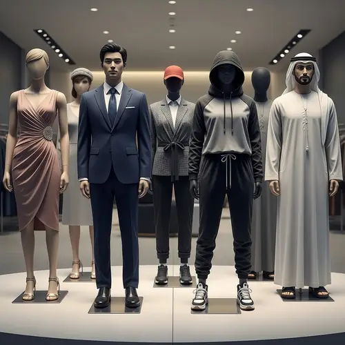 Diverse Mannequin Display: Gender & Style Variety | Brand Name