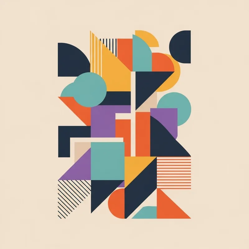 Modern Geometric Shapes Tapestry | Abstract Composition