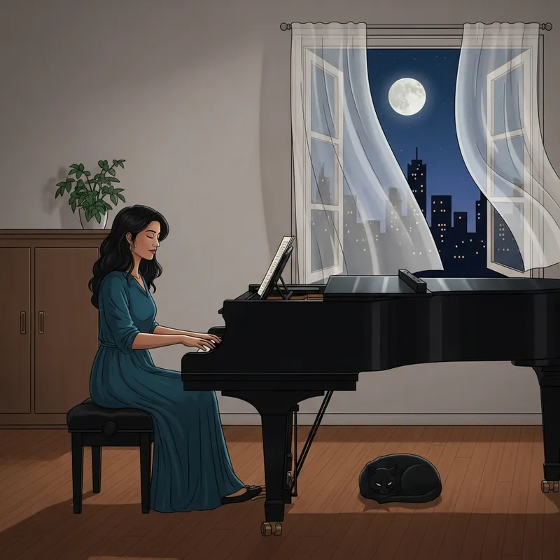 Bermain Piano: Moonlit Melodies of a Soulful Player