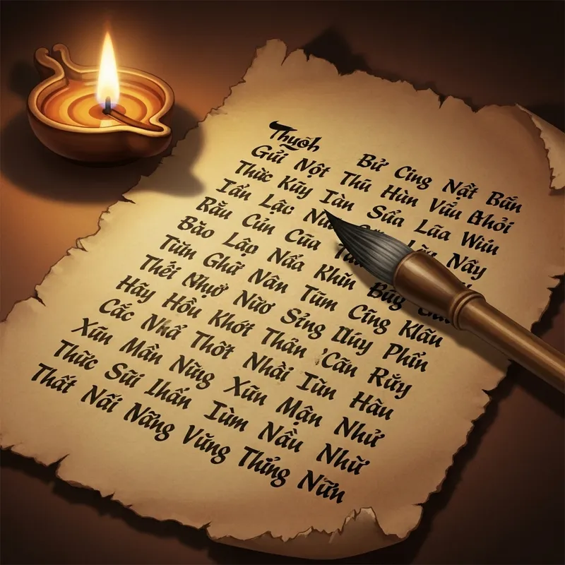 Ngữ văn - Traditional Vietnamese Literature Illustration