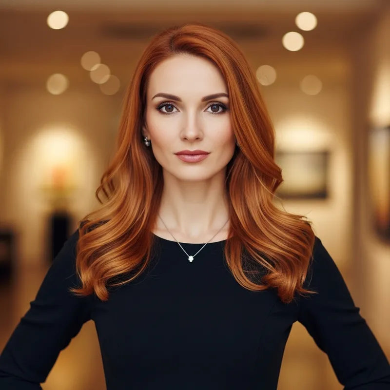 Stunning Caucasian Woman with Copper Hair and Chocolate Brown Eyes