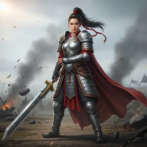 Female Warrior in Full Battle Gear | Epic Scene