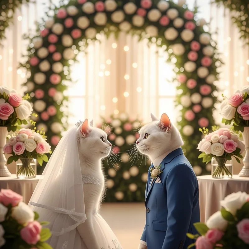 Adorable White Scottish Shorthair Cats Wedding Adorable White Scottish Shorthair Cats Wedding