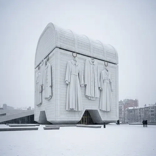 Fashion Museum in Deconstructivist Style Amidst Snow-Capped Landscape