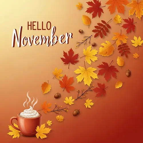 Hello November Graphic Design for Autumn Vibes