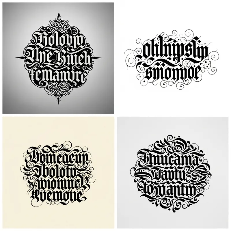 High-Quality Calligraphy Patterns - Detailed & 4K Resolution