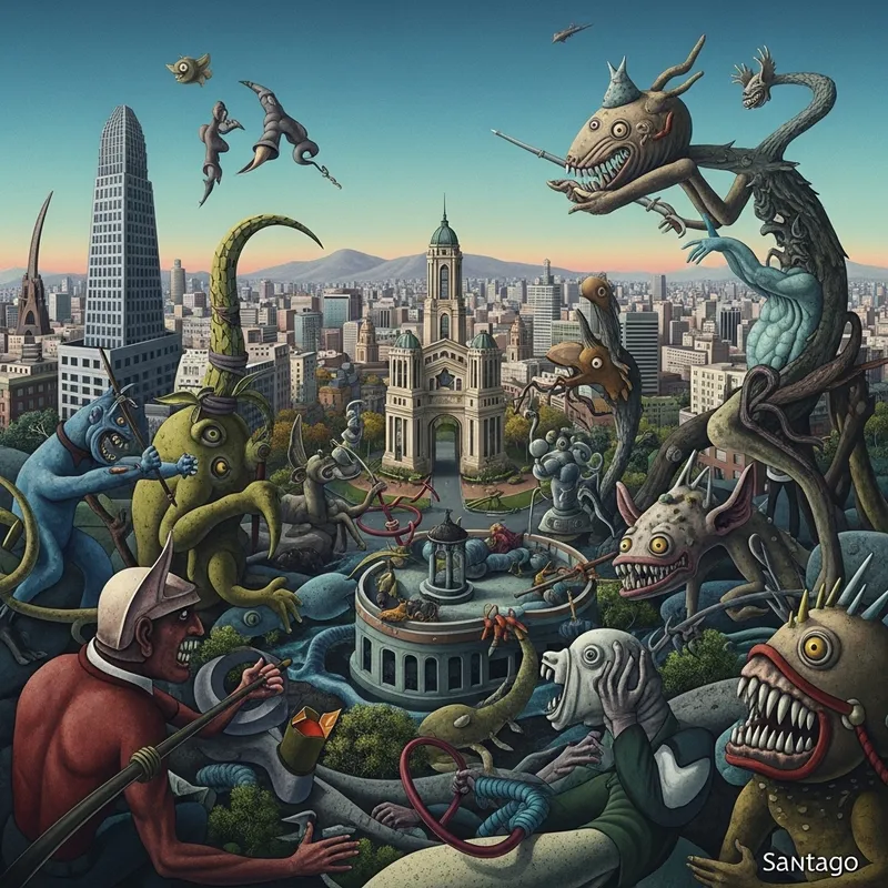Transformation Battle in Santiago: Unconventional Surrealism Art