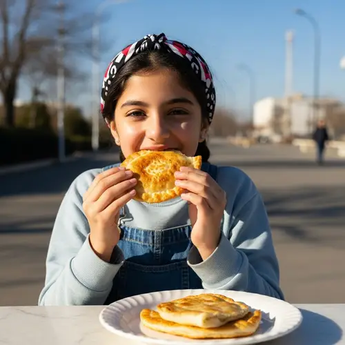 Satisfying Cheburek Delight on a Sunny Day