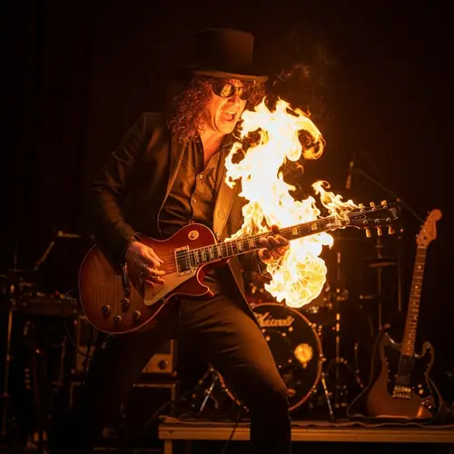 Intense Les Paul Guitar Solo in Flames