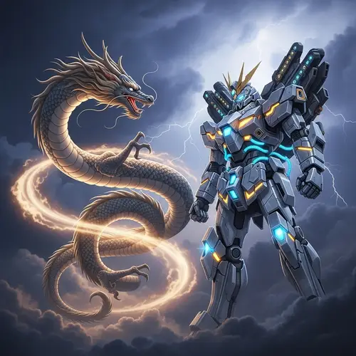 Asian Dragon Mech Battle - Mythical Encounter Revealed