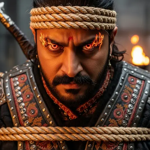 Resilient South Asian Warrior: Strength and Courage Captured