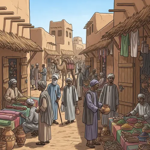 Historical Somali Marketplace: Textiles, Spices, Pottery & more